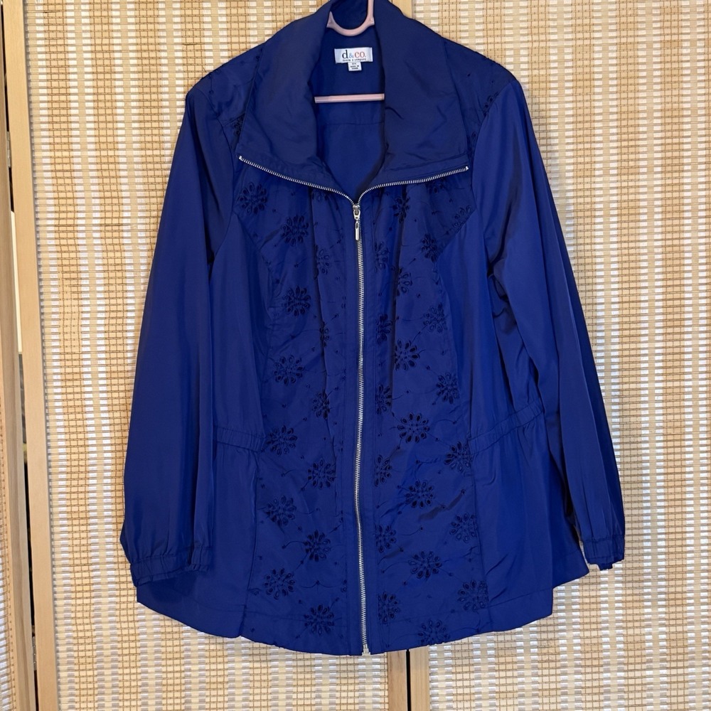 Style & Co Womens 2X Sport Jacket Long Sleeve Eyelets Western Cottagecore Sports